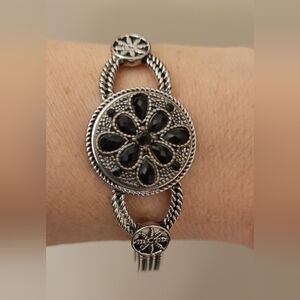 Elegant Silver and Black Women's Bracelet